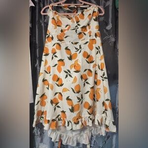 Cider Lemon Print Dress 4XL